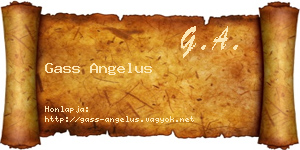 Gass Angelus névjegykártya